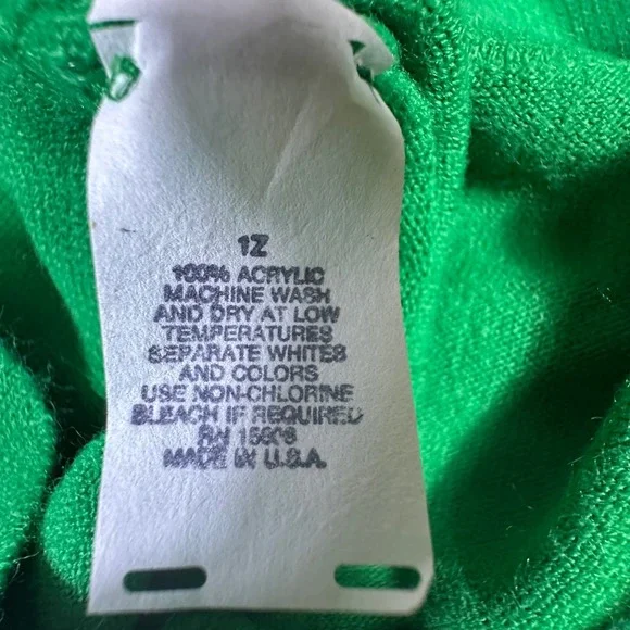 Vintage Augusta National Golf Shop Sweater Women M Green Masters V-Neck USA RARE - Picture 8 of 8